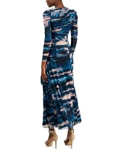 Alternative view of Anne Klein Women's Printed Puff-Sleeve Maxi Dress
