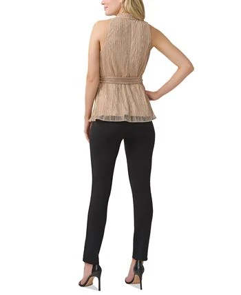 Adrianna Papell Women's Metallic Mesh Halter Top 2 Adrianna Papell Women's Metallic Mesh Halter Top - Image 2