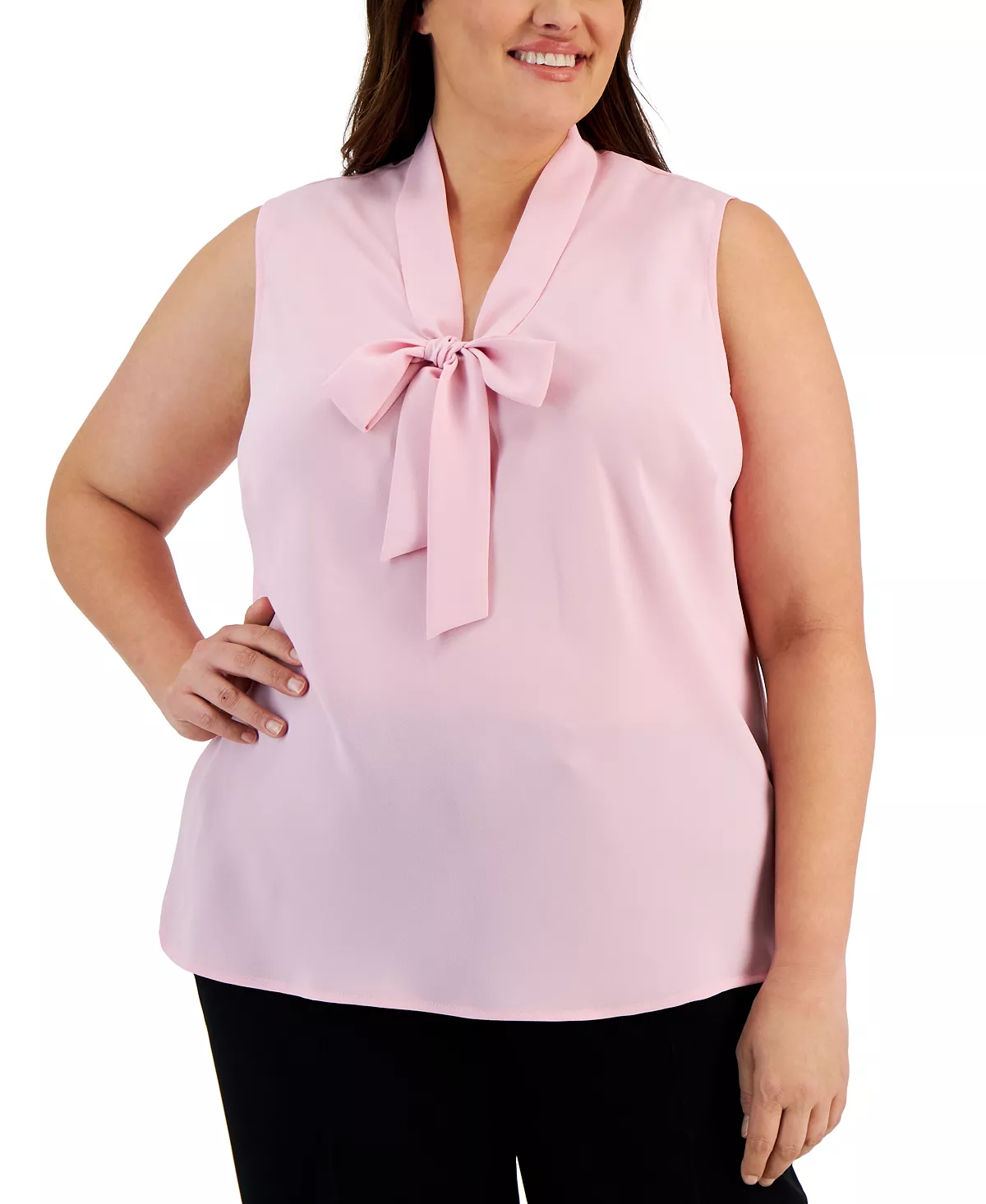 Kasper Plus Size Bow Top 8 Kasper Plus Size Bow Top - Image 8