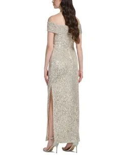 Alternative view of Vince Camuto Women's Off-The-Shoulder Sequin Column Gown