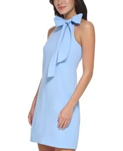 Vince Camuto Women's Signature Stretch Crepe Bow-Neck Open-Back Shift Dress 7 Vince Camuto Women's Signature Stretch Crepe Bow-Neck Open-Back Shift Dress -Anne Klein Sales Store 23567954 fpx