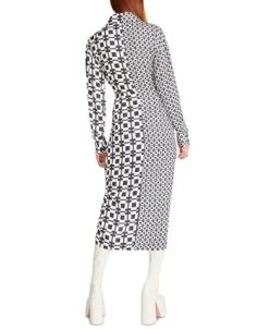 Alternative view of Steve Madden Women's Sula Mixed-Print Tie-Front Satin Midi Shirtdress
