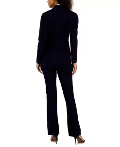 Alternative view of Anne Klein Faux Double Breasted Blazer, Puff Sleeve Blouse, And High Rise Flare Pant