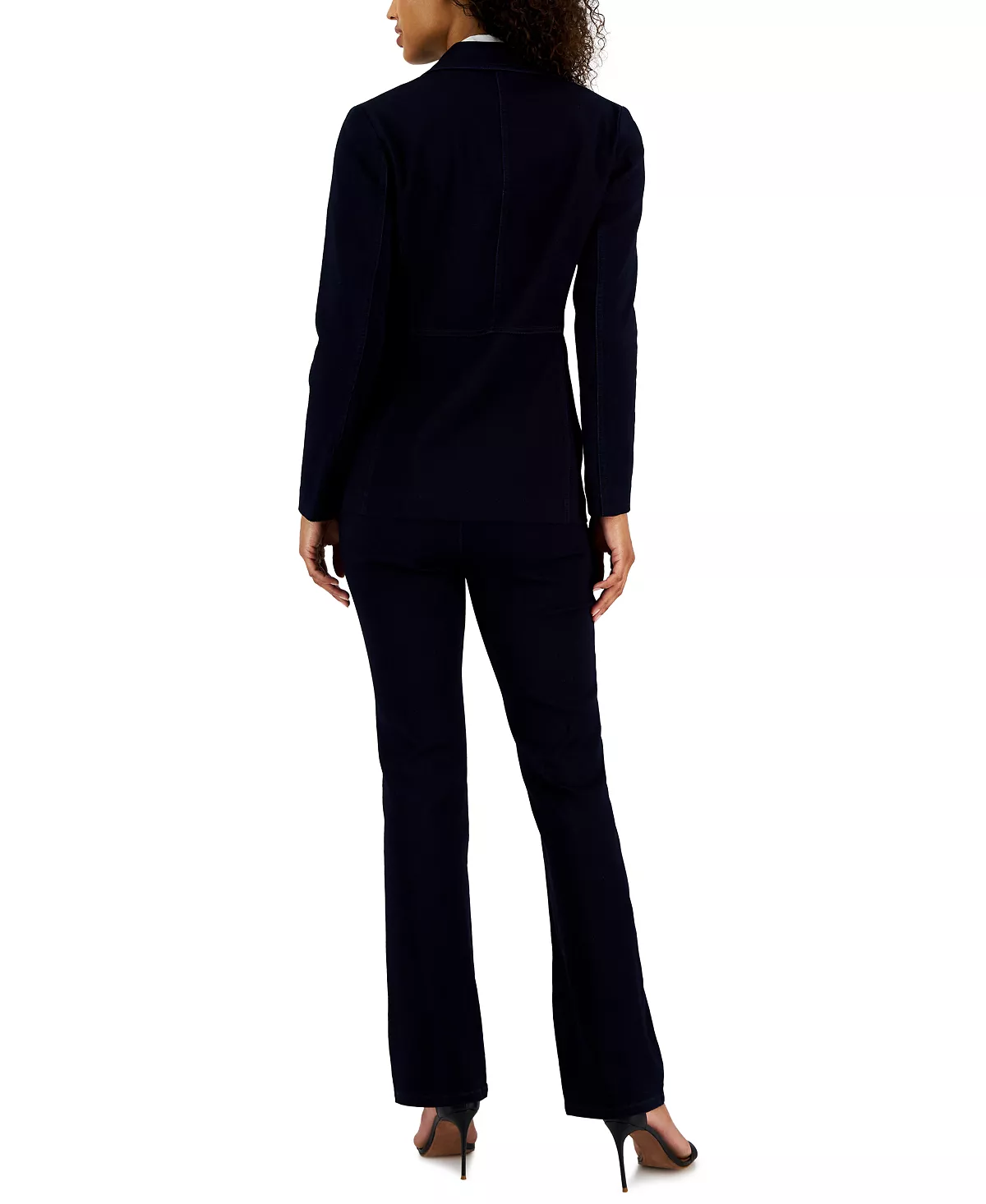 Anne Klein Faux Double Breasted Blazer, Puff Sleeve Blouse, And High Rise Flare Pant 2 Anne Klein Faux Double Breasted Blazer, Puff Sleeve Blouse, And High Rise Flare Pant - Image 2