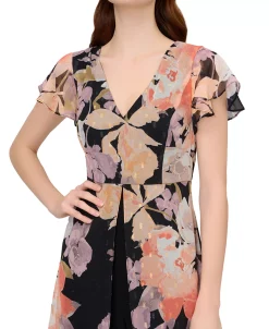 Adrianna Papell Women's Floral-Print Overlay Jumpsuit -Anne Klein Sales Store 23685504 fpx