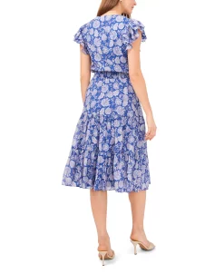 Alternative view of Vince Camuto Women's V-Neck Smock Waist Batik Dress