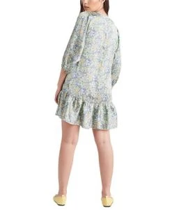 Alternative view of Black Tape Light Satin V-Neck Ruffled-Hem Mini Dress