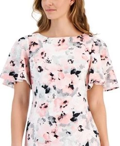 Kasper Women's Floral-Print Scuba Crepe Sheath Dress 16 Kasper Women's Floral-Print Scuba Crepe Sheath Dress -Anne Klein Sales Store 23932864 fpx