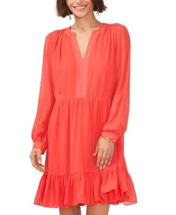 Vince Camuto Women's Long Sleeve With V-Neck Dress